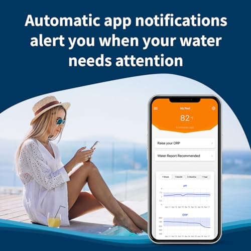 Crystal Smart Water Monitor for Chlorine & Bromine Pools, Hot Tubs & Swim Spas - 24/7 Continuous Digital Water Testing with App Notifications & Customized Chemical Dosing (New Model)