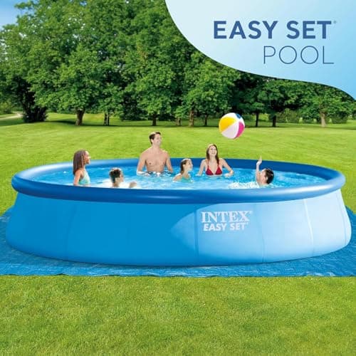 Intex 28131EH Easy Set Inflatable Swimming Pool Set: 12ft x 30in – Includes 530 GPH Cartridge Filter Pump – Puncture-Resistant Material – 1485 Gallon Capacity – 23in Water Depth