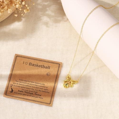 Softball/Soccer/Volleyball/Basketball/Football/Tennis/Pickleball Necklace for Team Coach Player, Sports Lovers Accessories Jewelry Christmas Gifts 16+3 Inches