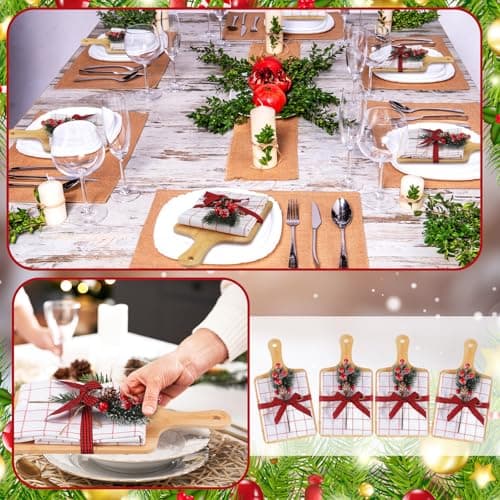 Amyhill 8 Set Christmas Kitchen Gifts Christmas Cutting Board Set with Red Berry Tea Towels Xmas Charcuterie Boards Cooking Housewarming Neighbor Gifts for Kitchen Holiday Party Decor