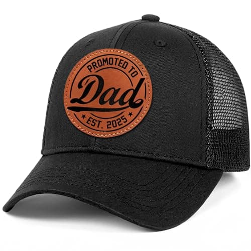 Dad Est 2025 Hat – First Time Dad Gifts Ideas - Meaningful Gifts for New dad on Christmas or His Birthday - Comfortable Baseball Cap Men Love with Premium Leather Patch Design