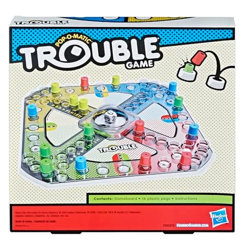Hasbro Gaming Trouble Board Game for Kids Ages 5 and Up 2-4 Players