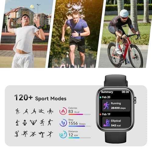 Smart Watch for Men Women(Answer/Make Call), 1.83" Fitness Watch with Heart Rate/Blood Pressure/Blood Oxygen, Pedometer, Sleep Tracker,120+ Sport Modes, IP68 Waterproof Fitness Tracker for Android iOS