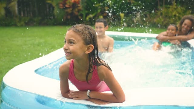 INTEX 58484EP Swim Center Inflatable Family Pool: 277 Gallon Capacity – 120" x 72" x 22" – Blue