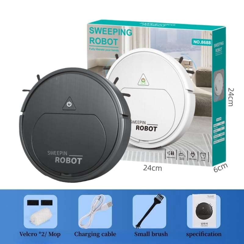 Robot Vacuum Cleaner, One-Touch Start, Slim Design, Rechargeable Robot Vacuum and Mop, Pet Hair Specialist Robot Vacuum.Suitable for Cleaning Paper Scraps, Pet Hair and Hard Floors.