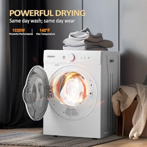 ROVSUN 25LBS Full Automatic Washing Machine and 1.8CuFt Portable Clothes Dryer Set, Compact Laundry Washer and Dryer Combo Set with Stainless Steel Inner Tub, for Apartment, Dorms, Home