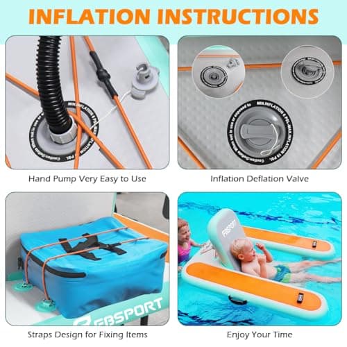FBSPORT Inflatable Pool Float Lounger for Adults, Water Floating Chair Pool Float Raft with Cup Holder and Backrest for Swimming Pool, Lake, Party and Beach