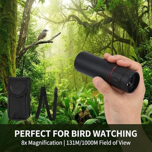 8x21 HD Monocular Telescope Optical, Clear Vision Pocket Scope & High Power, Mini Monoculars for Men Women, Outdoor Gear for Camping, Hunting, Sports, Travel