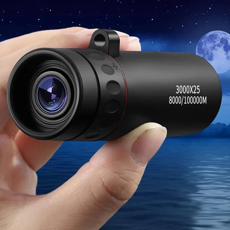 Portable Binoculars, 3000x25 Long-Focus HD Professional Monocular for Adults, Suitable for Outdoor Camping and Hunting (Black)