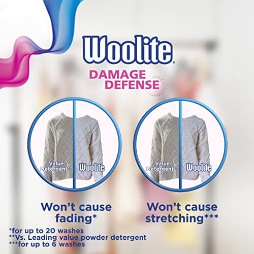Woolite Damage Defense Laundry Detergent, 33 Loads, 50 Fl Oz, Regular & HE Washers, Packaging May Vary