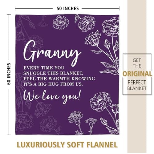 Gifts for Granny, Grandma Birthday Gift from Grandkids, to My Granny Grandma Throw Blanket for Christmas GiltGlimmer Granny Gifts for Grandma, Granny Floral Blanket 50" x 60" B0DHSP946G