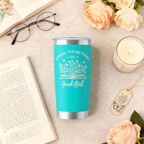 Book Lovers Gifts for Women - 20oz Stainless Steel Tumbler with Lid Straws, Perfect Bookish Gift for Readers, Book Club Gifts, Reading Accessories for Bookworms