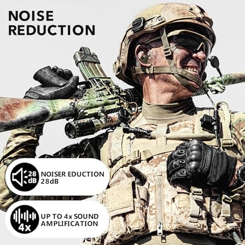 YHKEMA Electronic Shooting Earbuds - Ear Hearing Protection NRR 28dB Bluetooth 5.3 Noise Cancelling & Sound Amplification - Rechargeable Case for Hunting and Range(Green)