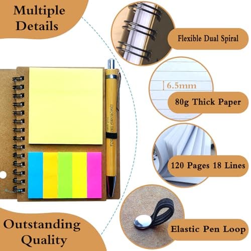 2026 Inspirational Spiral Notebook 10 Sets Portable Employee Appreciation Gifts Bulk Journals with Sticky Note Pen for Teachers Students Friends Colleagues Volunteer Nurse and Family Thank You Gifts B0DPKGP4F4