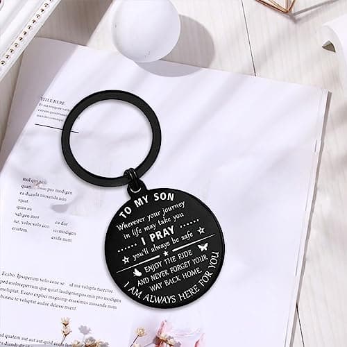 ENGZHI Son Keychain, Son Gifts for Teen Boys, Adult Son Gradution 2025 Present for Birthday Fathers Day Valentines