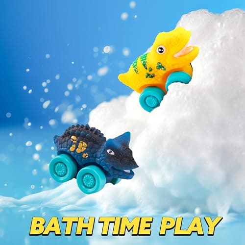 JOYIN Dinosaur Toys for Kids 2-4, Toddler Boy Toys, Dinosaur Carrier Truck with 6 Rubber Car Vehicles, Christmas Birthday Gifts with Music & Lights for 2 3 4 5 Year Old