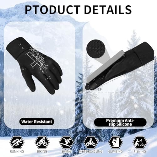 Newcotte 2 Pairs Winter Gloves for Men Women Black Faith Cross Running Gloves Touchscreen Lightweight Anti-Slip Warm Windproof Thermal Liner for Cold Weather Football Cycling Biking Skiing