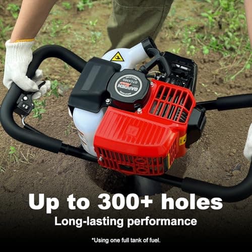GardenTrax Earth Auger Combo 43cc 2cycle Powerhead with 8 Inch Auger Drill Bit EPA Compliant Post Hole Digger