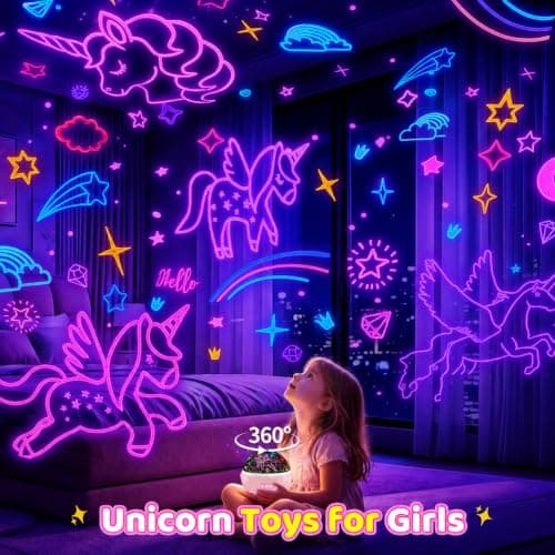 MINGKIDS Unicorn Toys Night Light for Toddler Girls,Unicorn Gifts Age 6-8,Unicorns and Starry Night Light Projector for Kids, Birthday Gift for 3-10 Year Olds Girls B08RHYX8CV