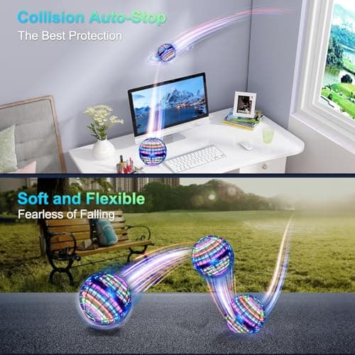 Ivtivfu Flying Orb Ball (Blue, 2026 Upgraded) with Dazzling Lights, Magic Hover Spinner, Cool Boomerang Drone, Floating Cosmic Globe, Kids Toys Gifts for 6 7 8 9 10 Year Old Boys Girls