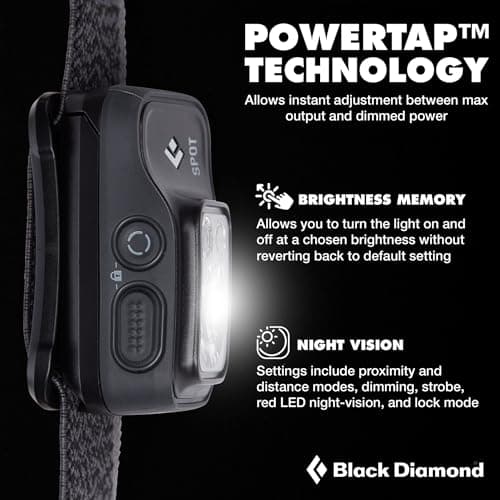 BLACK DIAMOND Spot 400 Headlamp | 400 Lumens Brightness, Dimmable | Waterproof & Durable | 3X AAA Battery Operated (Included) | Graphite
