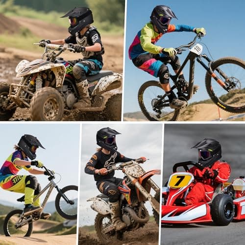 Youth Kids Dirt Bike Helmets Motocross Offroad ATV BMX MX Dirtbike Motorcycle Helmet J-01 with Goggles and Gloves DOT Approved