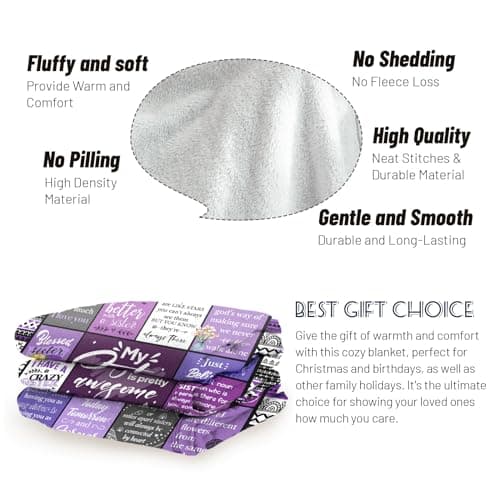 Sister Gifts Blanket, Happy Birthday Gifts for Sister, Unique Gift for My Dear Sis on Mothers Day Christmas - Soft Throw Blanket 60" x 50 (Purple)