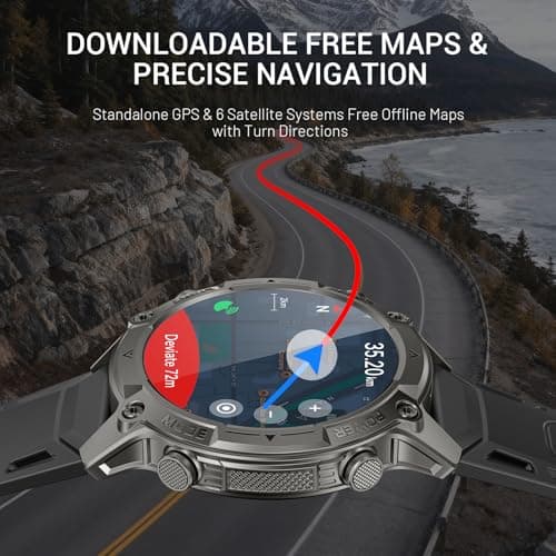 2026 AI Smart Watch with Standalone GPS & Offline Maps, 5ATM Waterproof, 1.43" AMOLED, 21-Day Battery, 178 Sports Modes, Compass, Heart Rate/SpO2/Stress/Sleep Monitor, for Android iOS Men Women Black