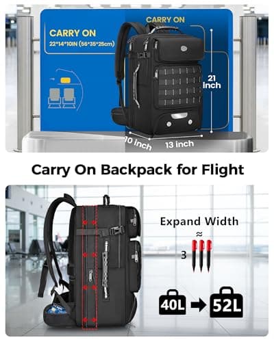 MATEIN Expandable Travel Backpack With Shoe Compartment, 52L Large Suitcase Backpack with Waist Straps & USB Charging Port, 17 Inch TSA Laptop Backpacks Luggage Carry On Bag With 3 Packing Cubes