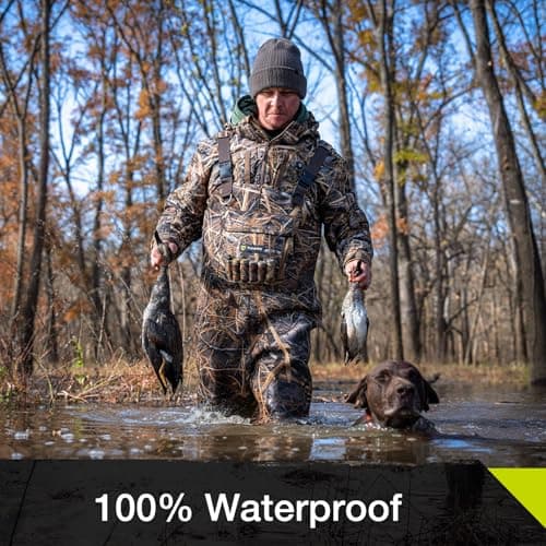 TIDEWE Hunting Waders with Boot Hanger & 600G Insulation, Waterproof Cleated Neoprene Bootfoot Fishing Chest Waders