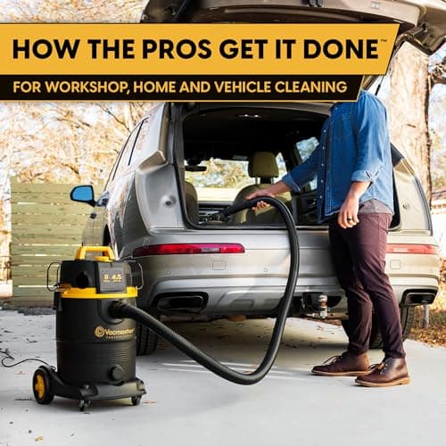 Vacmaster Professional VDK811PW 0201 8 Gallon 4.5 Peak HP Wet/Dry Vac with Self-Cleaning Filter System, 8 Gal, Black
