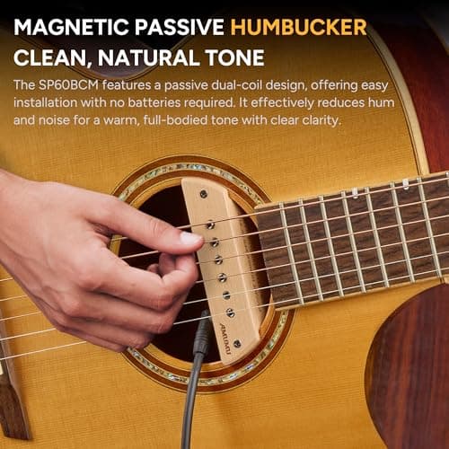 AMUMU SP60BCM Magnetic Passive Soundhole Humbucker Pickup for Acoustic Guitars