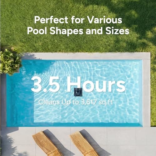 iGarden Robotic Pool Cleaner KN Series, 210-Min Runtime, Smart 3D Navigation, Full-Inverter Energy-Saving Tech, Cleans Floor, Wall & Waterline, for Above-Ground & Inground Pools, Matte Black