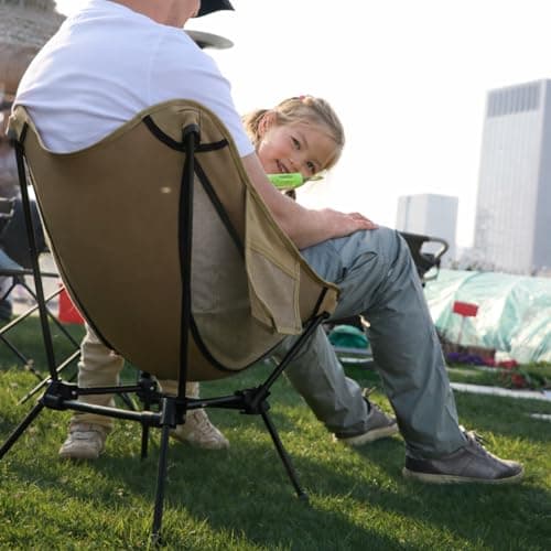 Wildhiker Lightweight Camping Chair – Folding Portable Chair for Adults, 2.16 lbs with Square Base and Carry Bag for Travel, Fishing, Motorcycle, Festival– Black