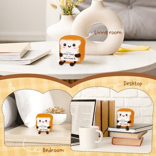 A Little Toast to Your New Home - Mini Handmade Crochet Toast, Funny Housewarming Gifts New Home New Apartment, House Warming Gifts New House for Women Men Friend B0FCB6HYL9