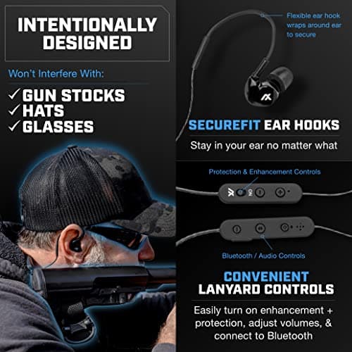 AXIL GS Extreme 2.0 Shooting Ear Buds – Hearing Enhancement & Noise Isolation Bluetooth Earbuds – w/Dynamic Speakers – 25-Hour