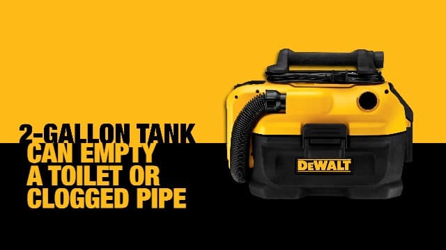 DEWALT 20V MAX Shop Vacuum Wet and Dry, Shop Vac 2 Gallon, Cordless and Corded Wet Dry Vacuum Cleaner, Wide Nozzle, Hepa Filter, Tool Only (DCV581H)