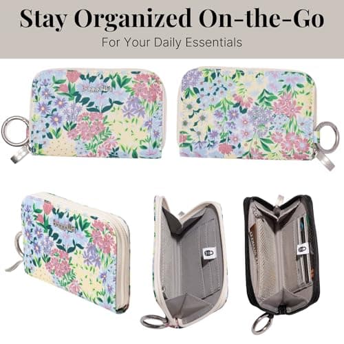 Baggallini Deluxe Card Case - Lightweight 5.5"x3.3" RFID Protected Womens Wallet Card Holder