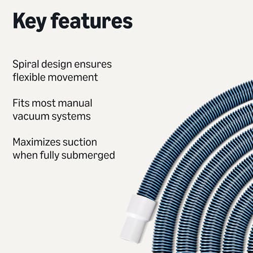 Amazon Basics Pool Vacuum Hose, 30ft, Flexible Spiral-Wound Design