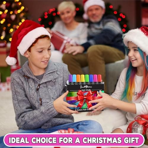 Jim&Gloria Dustless Hair Chalk Gifts for Girls Makeup Kit, Gift for Teen Girl Trendy Stuff, Kids, Teenage Tweens Teenager Temporary and Washable Color Dye Markers Age 7 8 9 10 11 12 13 14 Year Old Toy