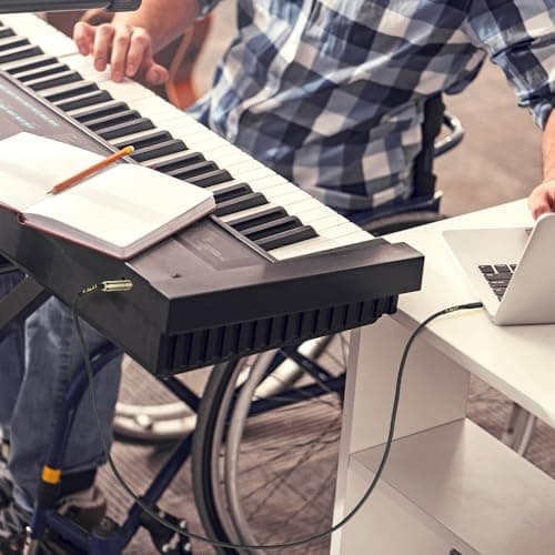 J&D USB C to 6.35 mm 1/4 inch TS Guitar Audio Cable, Audio Recording, Bass, Electronic Piano Microphone Cord Compatible with iPhone 16/17 Series, Galaxy S24/S25, 10 Feet