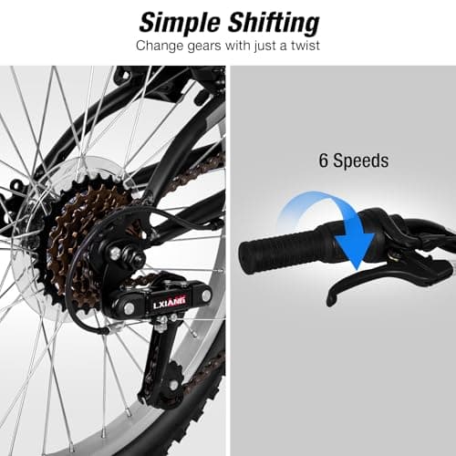 WEIZE Kids Mountain Bike, 20 24 inch Kids' Bicycles for 6-14 Years Old Boys Girls with Dual Full Suspension, 6 Speeds Drivetrain, High-Carbon Steel Frame, Ideal for Young Riders and Adventurers