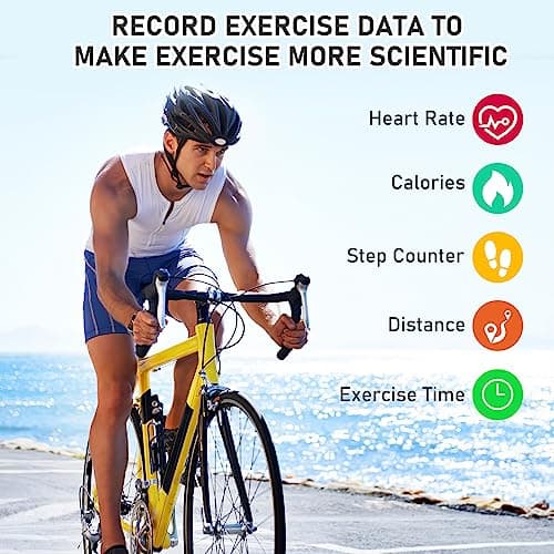 Fitness Tracker with 24/7Heart Rate, Blood Pressure, Sleep Tracking, Calorie, Activity Tracker with 1.1" AMOLED Color Screen, Waterproof Step Tracker for Android iPhones Women Men