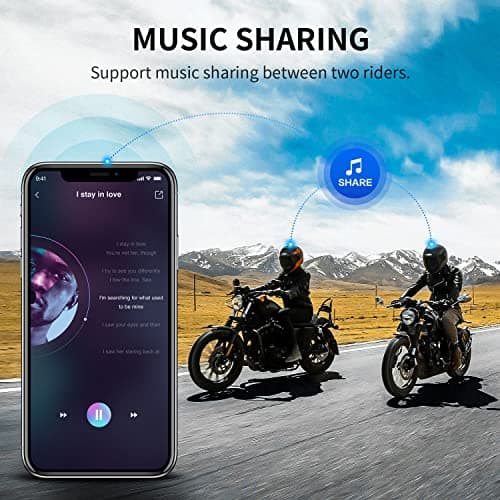 Fodsports Motorcycle Bluetooth Intercom, Music Sharing, M1S Pro 2000m 10 Riders Group Helmet Communication System Headset Universal Wireless Interphone (Waterproof/Handsfree/Stereo Music/GPS/2 Mic)