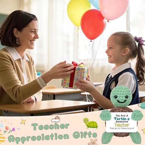 Mini Funny Turtle Teacher Valentine Day Gift for Women Men, End of Year Thank You Teacher Appreciation Gifts Ideas In Bulk, Personalized Cool Small Cute Stuff Things, Daycare Music Teachers Must Have