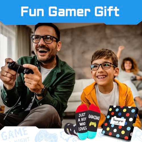 Gamer Gifts for Teens Boys - Baseball Hockey Football Basketball Gifts, Gaming Socks for Adult, Kids 4-18 Years