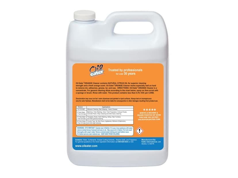 Orange Cleaner Degreaser, 1-Gallon Concentrate for Oil Removal, Grease Stains and Heavy Duty Automotive, Outdoor, Floor Cleaning, Grease & Gunk