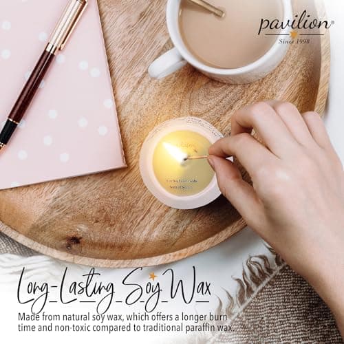 Pavilion - 8 Oz Candle Holder - Pink Ceramic Candle Jar with 100% Soy Wax Candle Serenity Scent "May all your wishes come true Happy 60th" Ideal Gift for Loved Ones - Printed Text, Love Theme & Oval