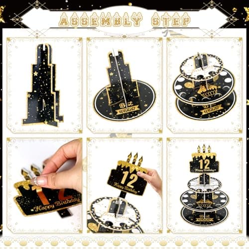 Crafterlife Birthday Cash Cake for Birthday Gifts, Money Holder Stand Ideas for Give Cash Gift, Surprise Personalized Money Box with 0-9stickers Variable Age for Her Him Birthdays Party Decorations B0F4QKKMNL