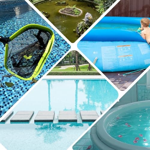Sepetrel Pool Net,Professional Swimming Pool Leaf Skimmer Nets for Cleaning with Double-Layer Deep Big Bag,Heavy Duty Aluminum Frame & Handle Rake(Pole Not Included)